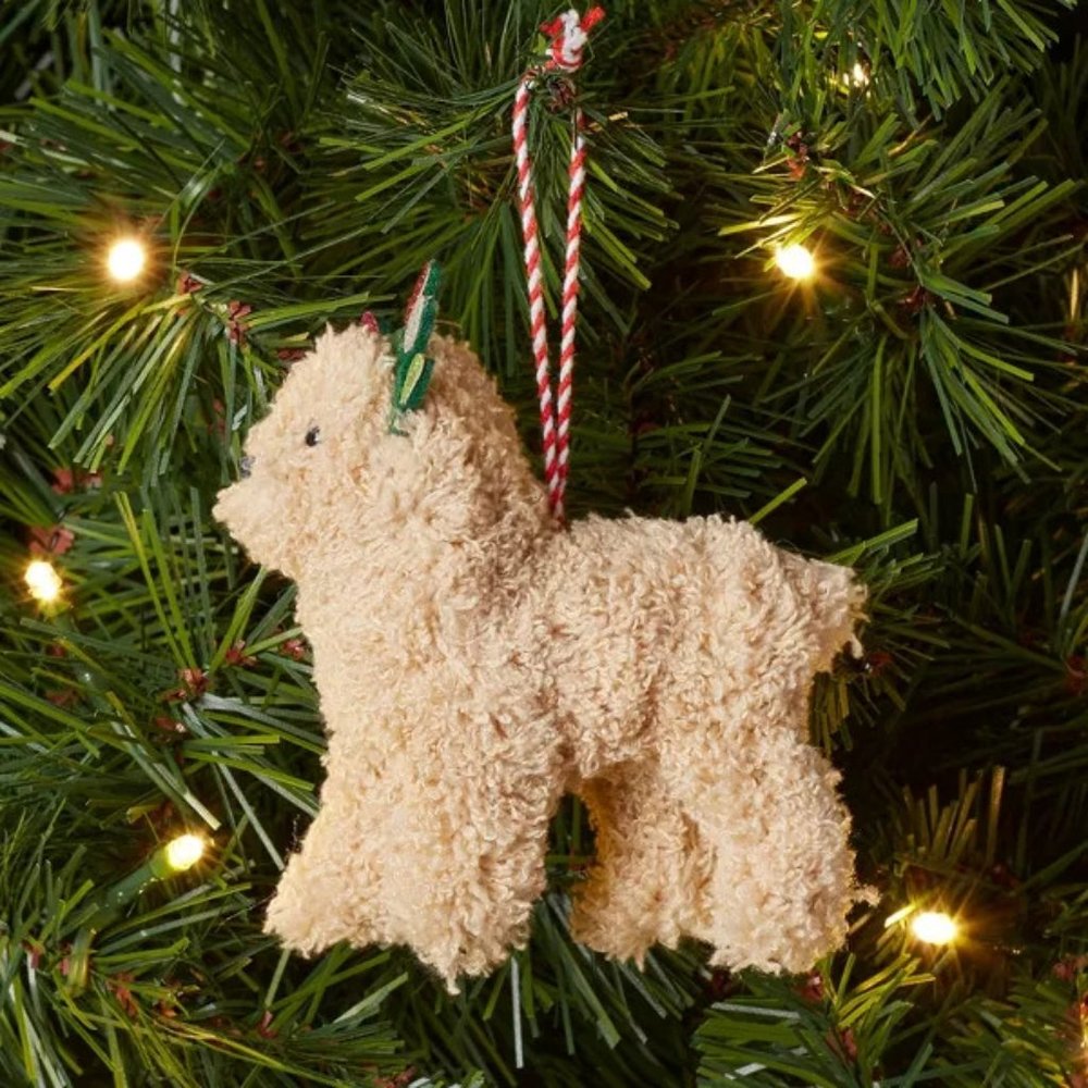 Goldendoodle Dog Headband Ornament Felted Wool Target Wondershop New